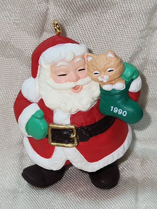 Vintage Hallmark Keepsake Ornament 1990 Kitty's Best Pal