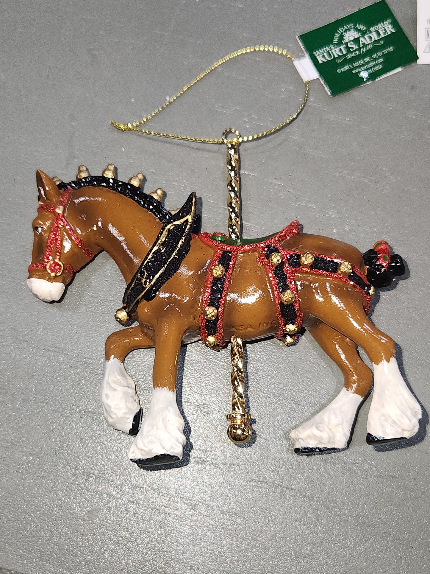 4" Resin Carousel Ornament Clydsdale co7
