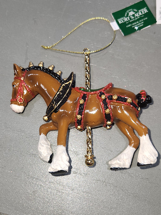 4" Resin Carousel Ornament Clydsdale co7