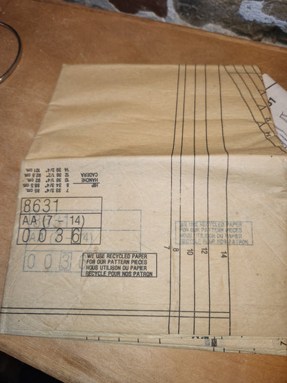 Vintage Simplicity 8631 Size AA 7-14 Girls' Jumpsuit Jumper Sewing Pattern Uncut sp2