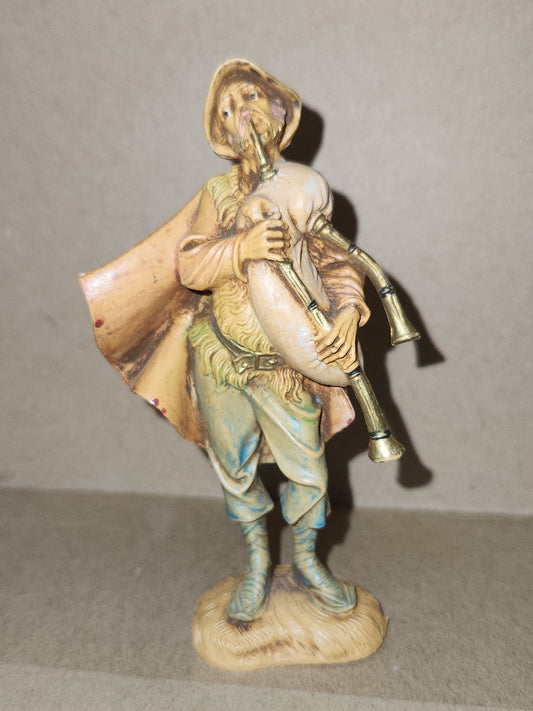 Vintage Fontanini Depose Josiah the bagpiper 5" Nativity Figure Italy Roman fn85