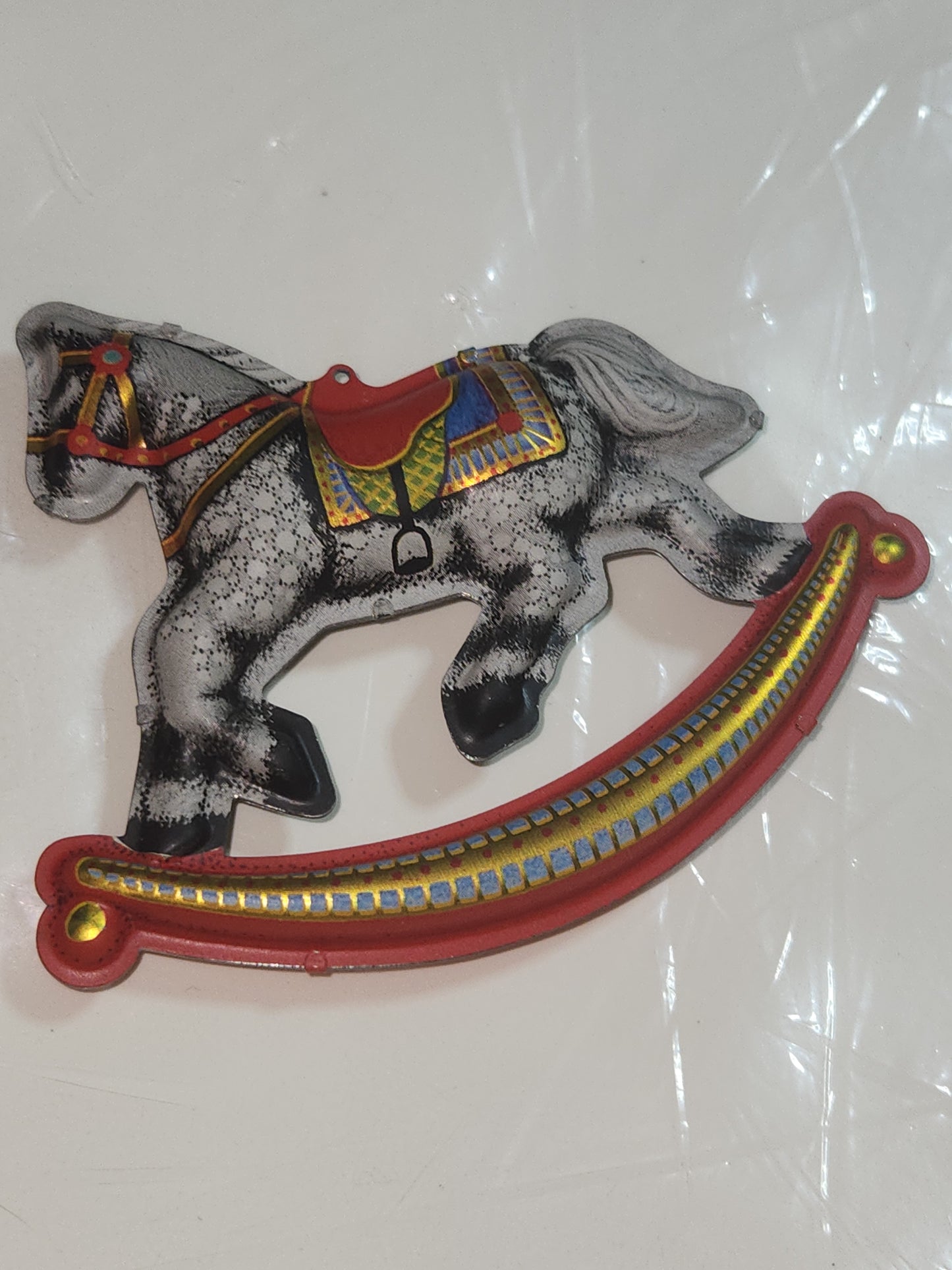 Vintage Hallmark Keepsake Ornanent Tin Rocking Horse 1983