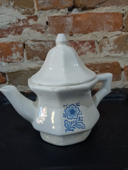 Vintage Avon Blue & White China Teapot av12