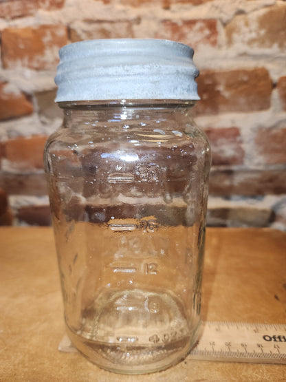 Vintage Atlas Mason Square Quart Jar Zinc Atlas Lid at9