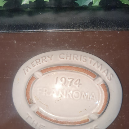 Vintage Frankoma ceramic Christmas card 1974