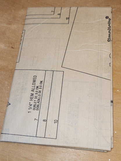 Simplicity Sewing Pattern #8628 Girls Button Front Shirt Size 7-10 UNCUT 1993 sp1