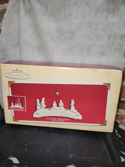 Vintage Hallmark Keepsake O Come, Emmanuel Nativity Advent Candle Holder has box 2004