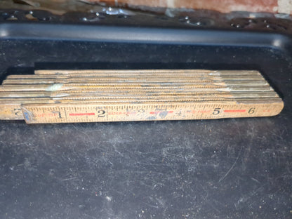Vintage wooden folding ruler wr2