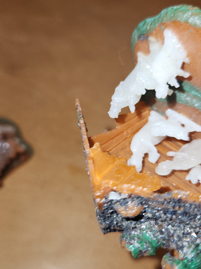 Vintage Set of Two miniature Plastic Celluloid Nativity Ornaments Made in Hong Kong Mica n11