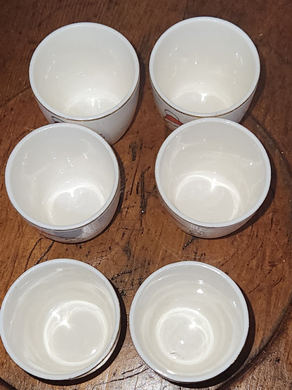 Vintage National Potteries Co. Porcelain Clown Shot Glasses set of 6 - Japan cu78