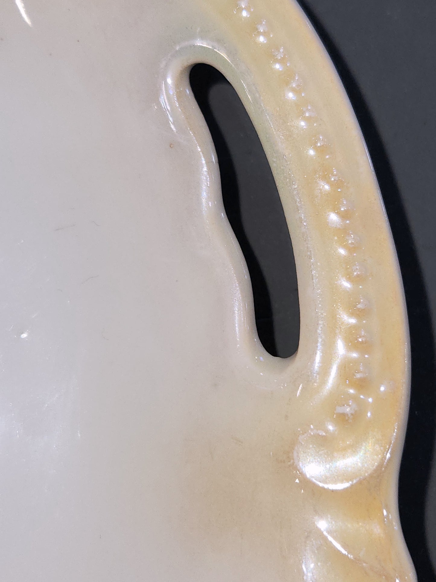 Antique Koenigszelt Silesia handled serving platter or plate. Germany pl77