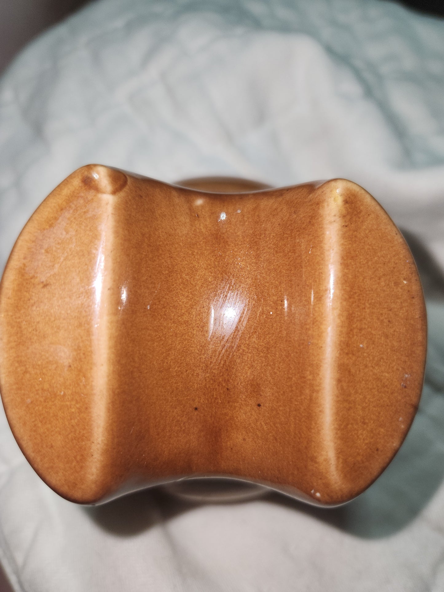 Ohio Brass Company Caramel brown Ceramic Porcelain Glazed Electric Insulator obc1