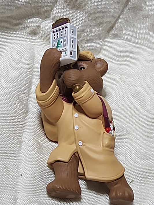 Vintage Hallmark Keepsake Collector's Club Ornament 1994 Holiday Pursuit Bear Detective