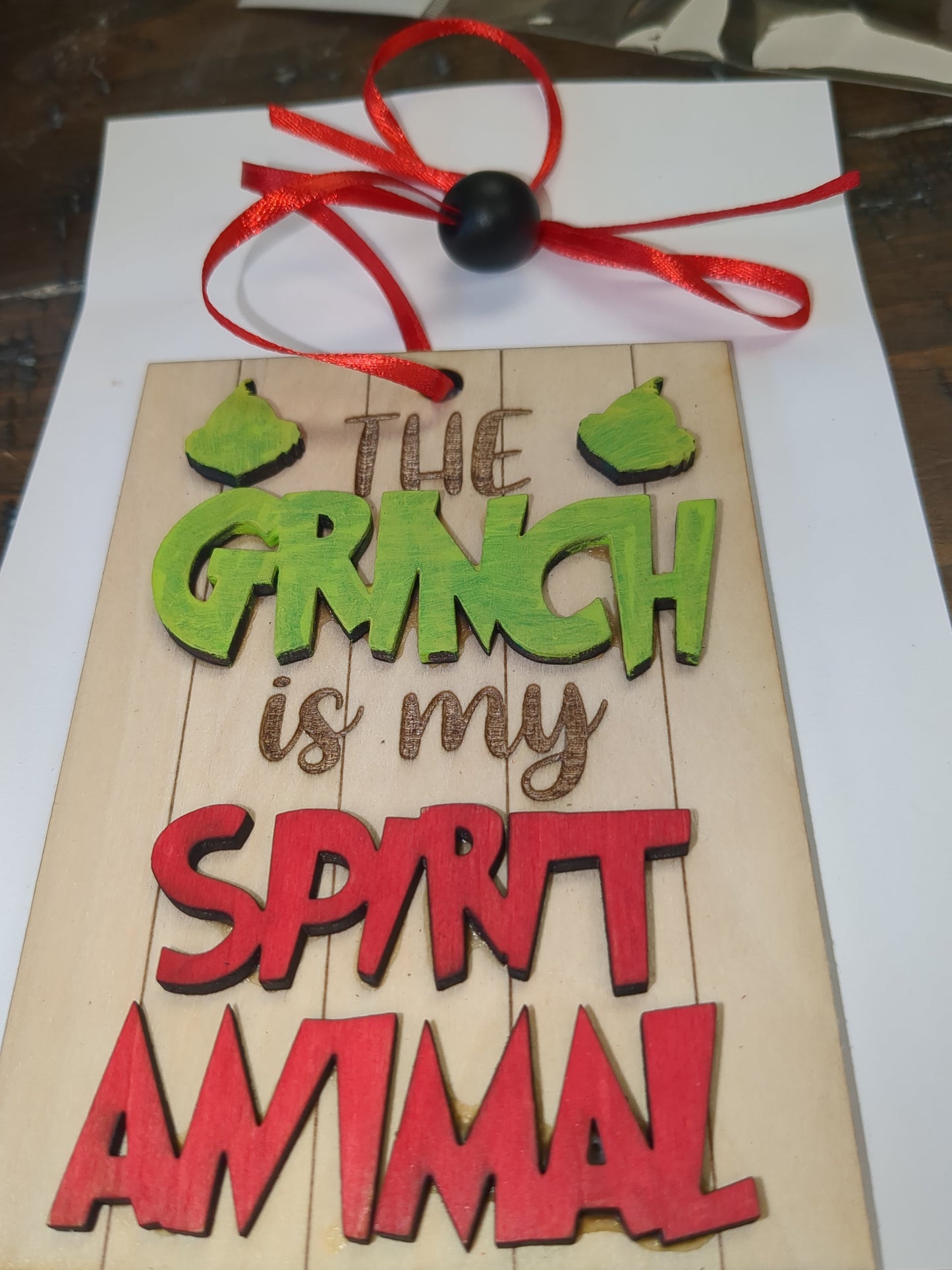 Ornament or car charm "The Grinch is My Spirit Animal"