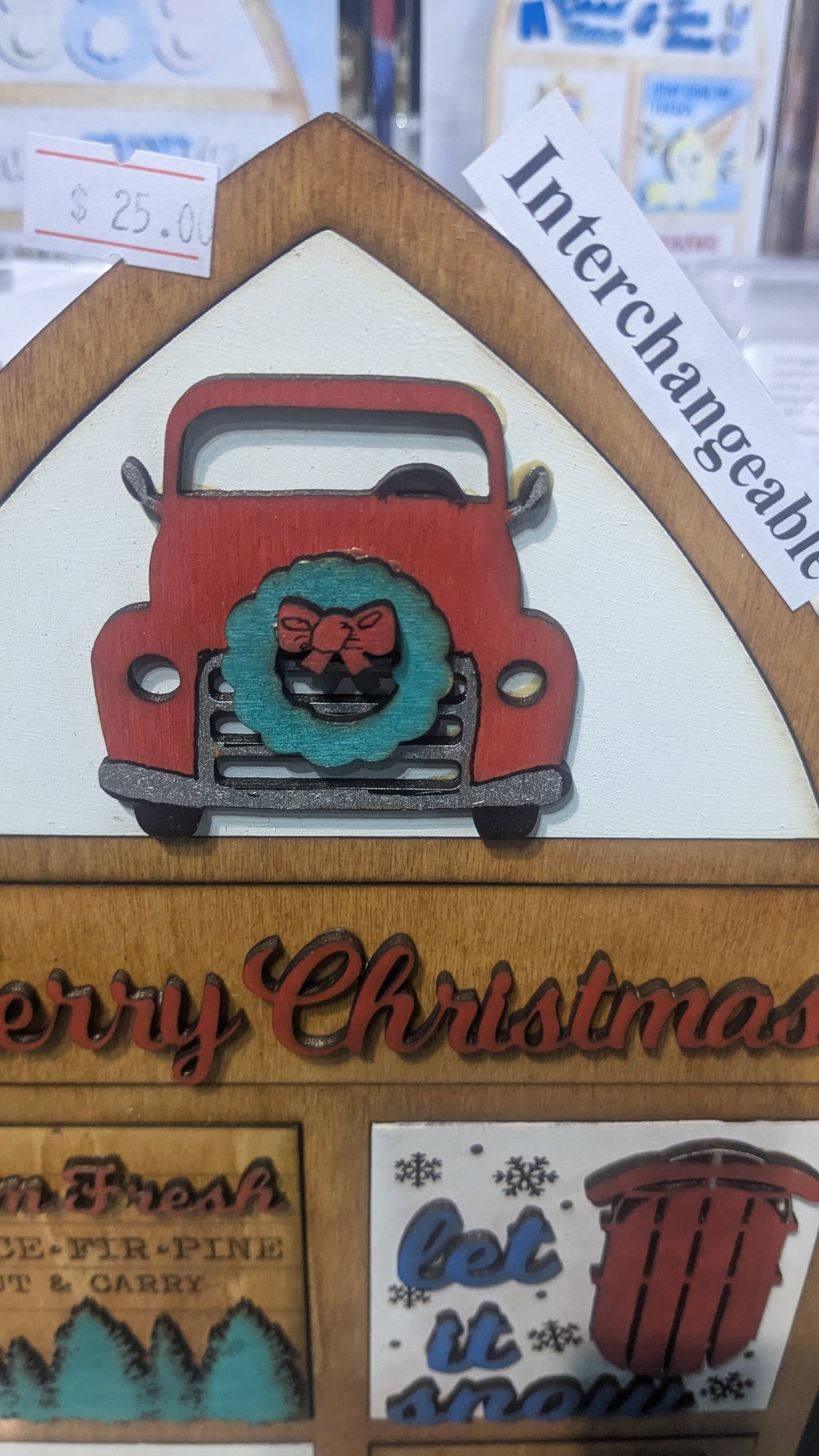 Interchangeable Flat tiered tray christmas refill, no frame included.