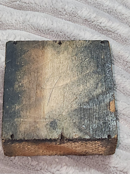 Vintage Wood Metal Newspaper Print Block Printer's Press People Walking pb2