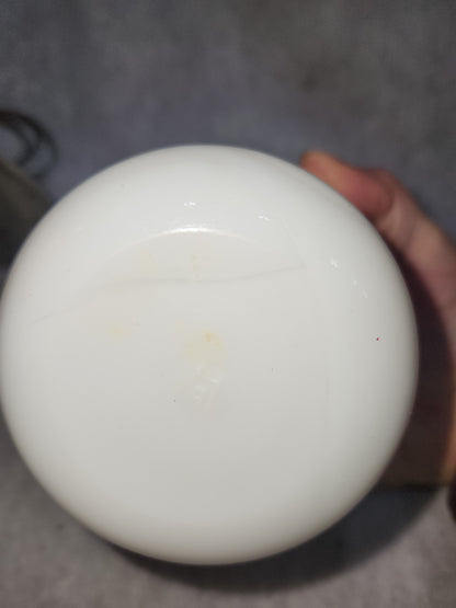 Vintage Egg Beater Hand Mixer and Small Anchor Hocking Milkglass Bowl mg901