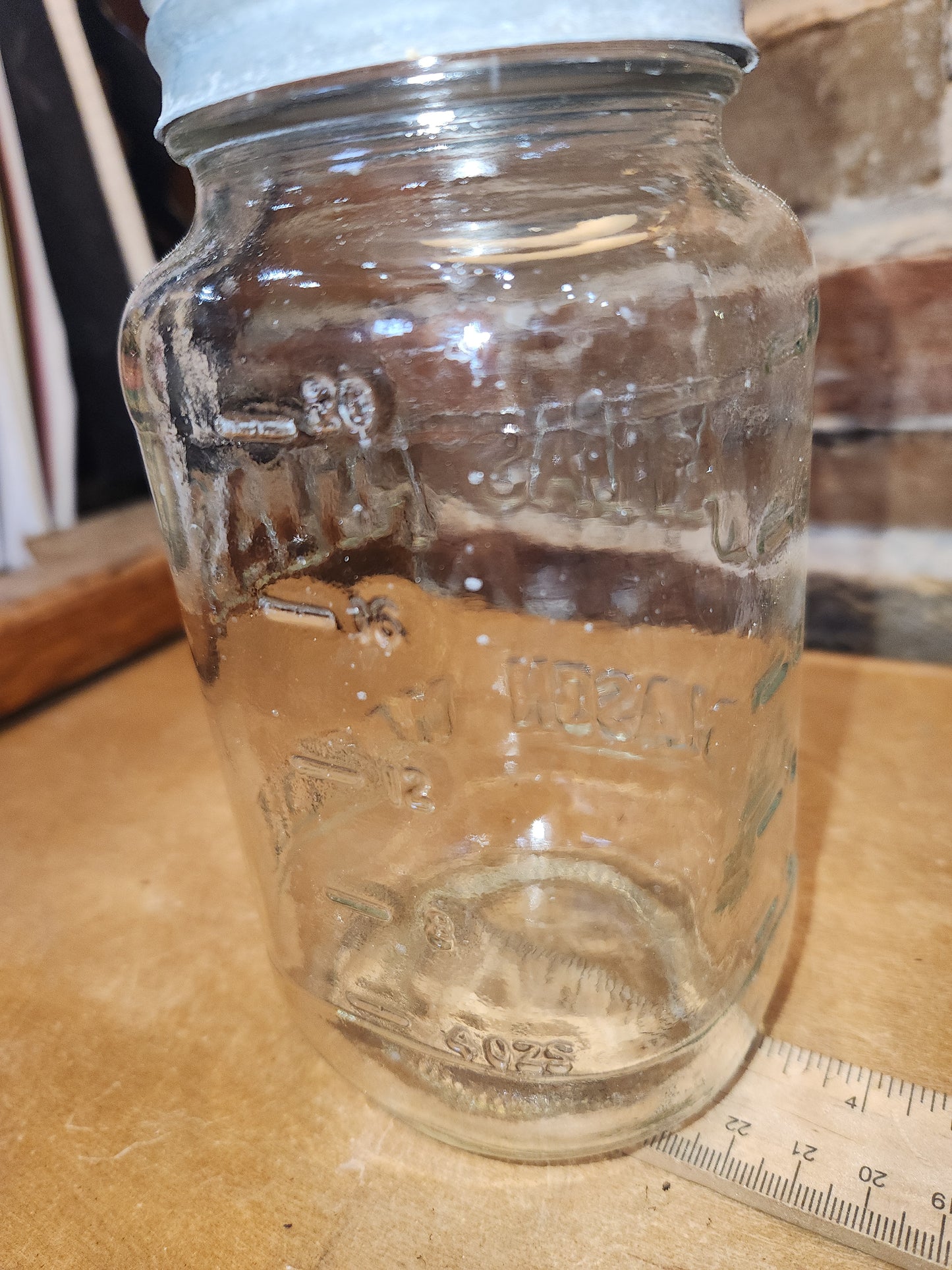 Vintage Atlas Mason Square Quart Jar Zinc Atlas Lid at9
