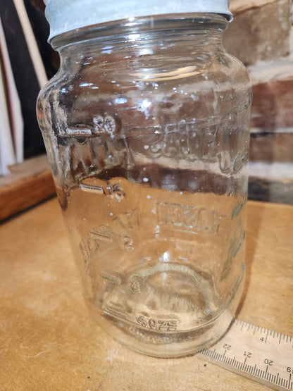 Vintage Atlas Mason Square Quart Jar Zinc Atlas Lid at9