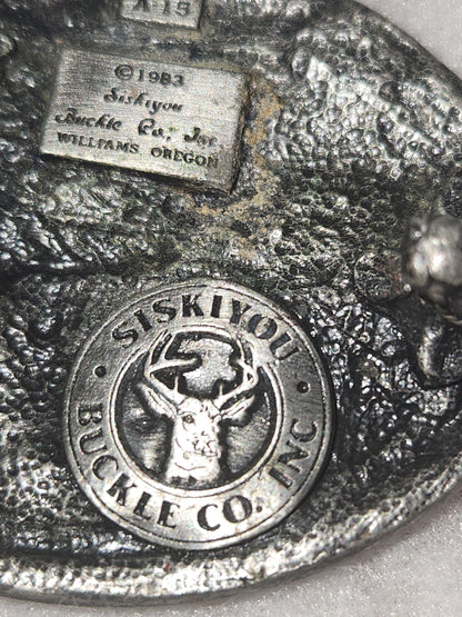 Vintage Siskiyou Pewter Belt Buckle A-15 Eagle American Patriotic 1983 bb6