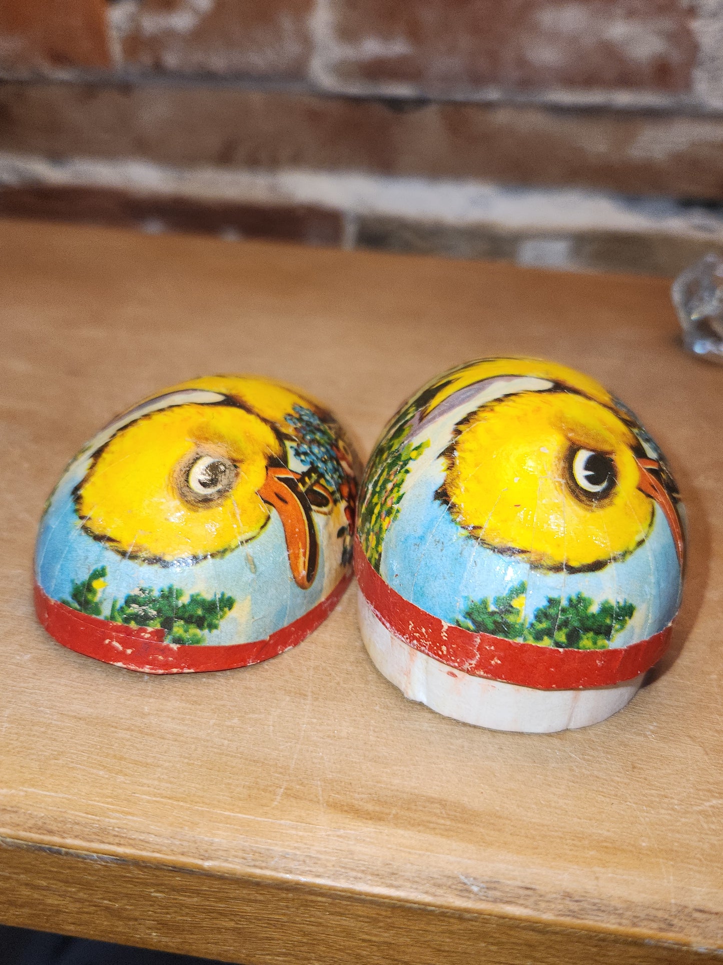 Vintage Easter Egg Candy Box Cardboard or Paper Mache Duck Flowers eg1