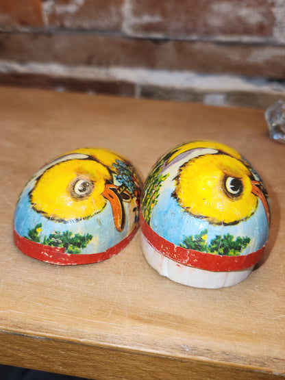 Vintage Easter Egg Candy Box Cardboard or Paper Mache Duck Flowers eg1