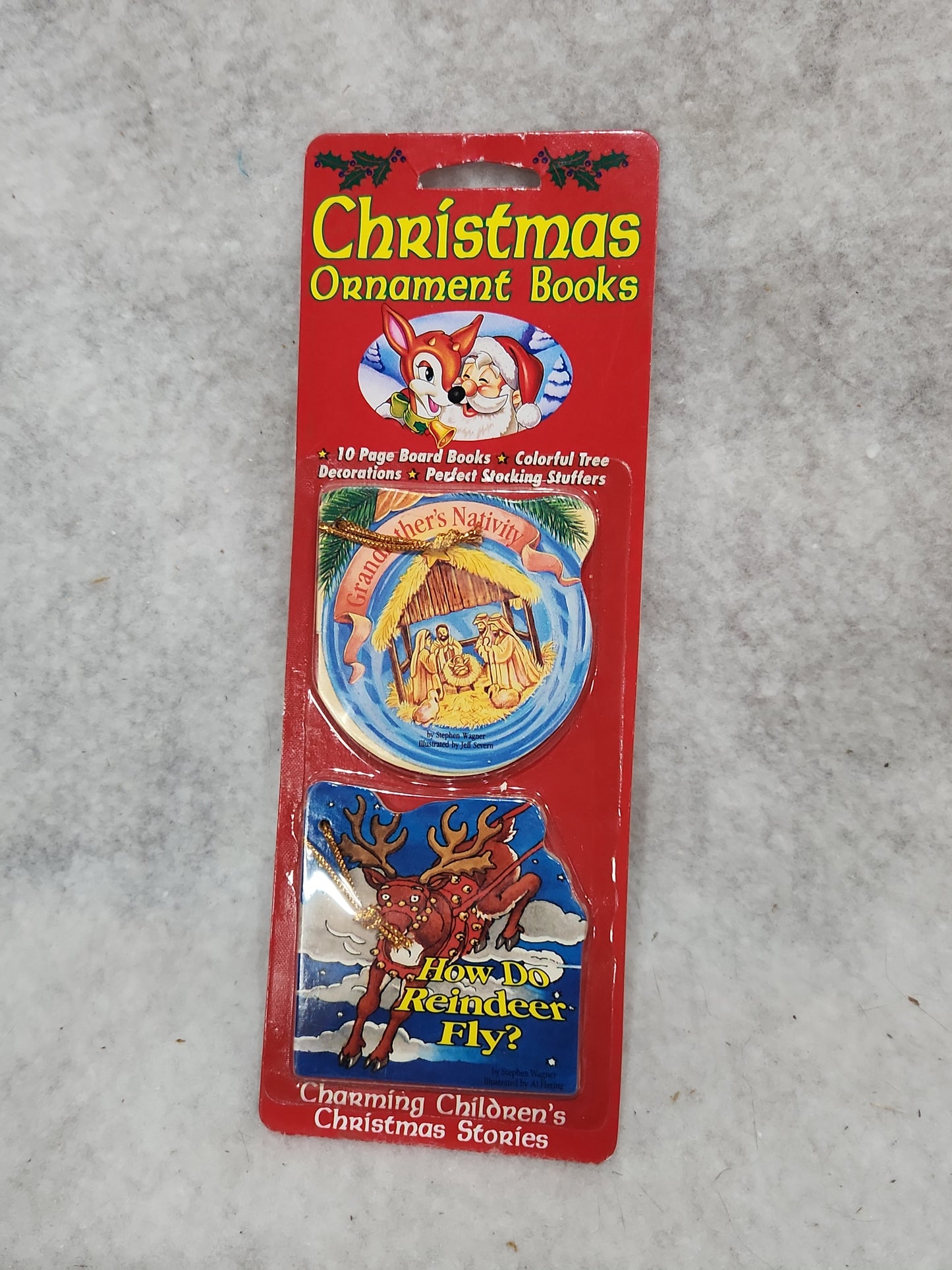 Vintage GoodTimes Christmas Ornament Books Children's Stories 1993 NIP sealed NOS