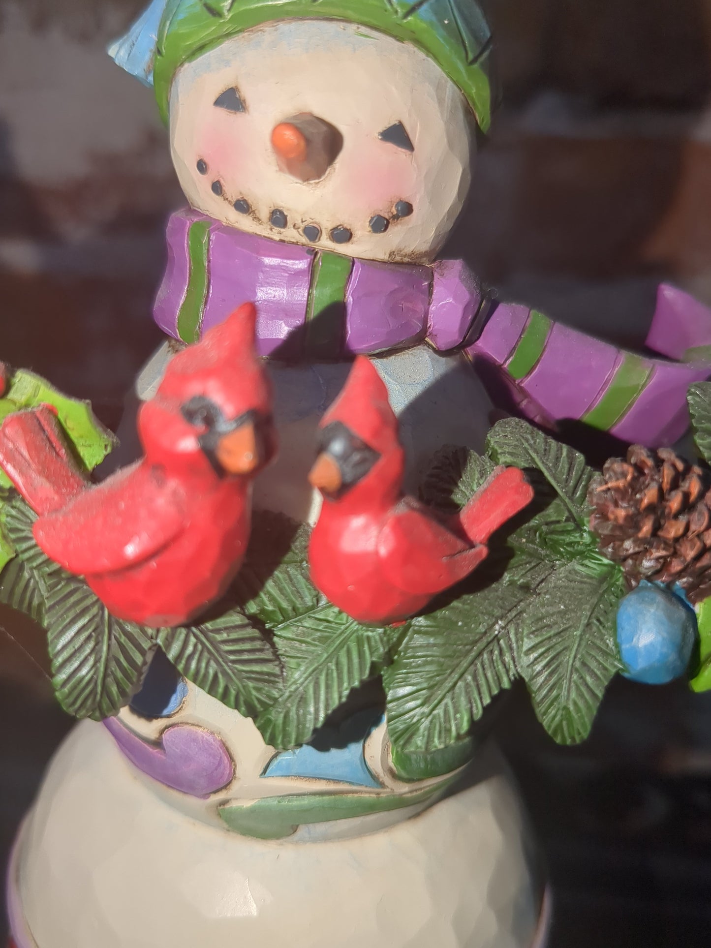 2013 Jim Shore Enesco A Winter's Home Snowman Branch Cardinals No.4035393