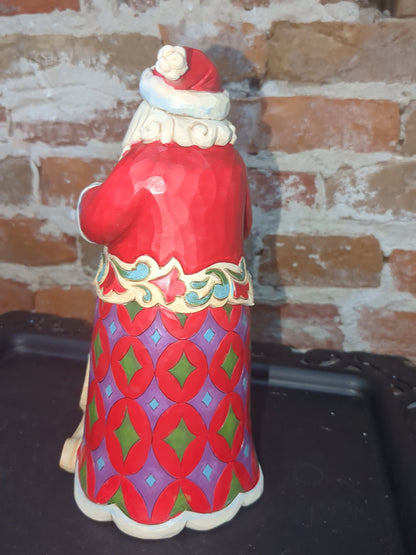 Jim Shore Heartwood Creek 15th Anniversary Santa With Tree Figurine 4059000r