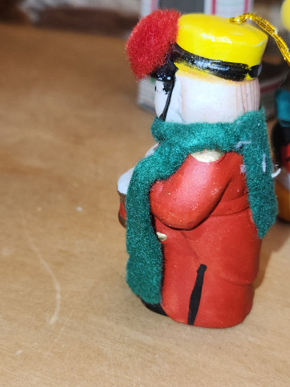 Vintage 3 Giftco Holly Bells and 1 BOA Ring-a-Lings Porcelain Bell Ornaments Set of 4