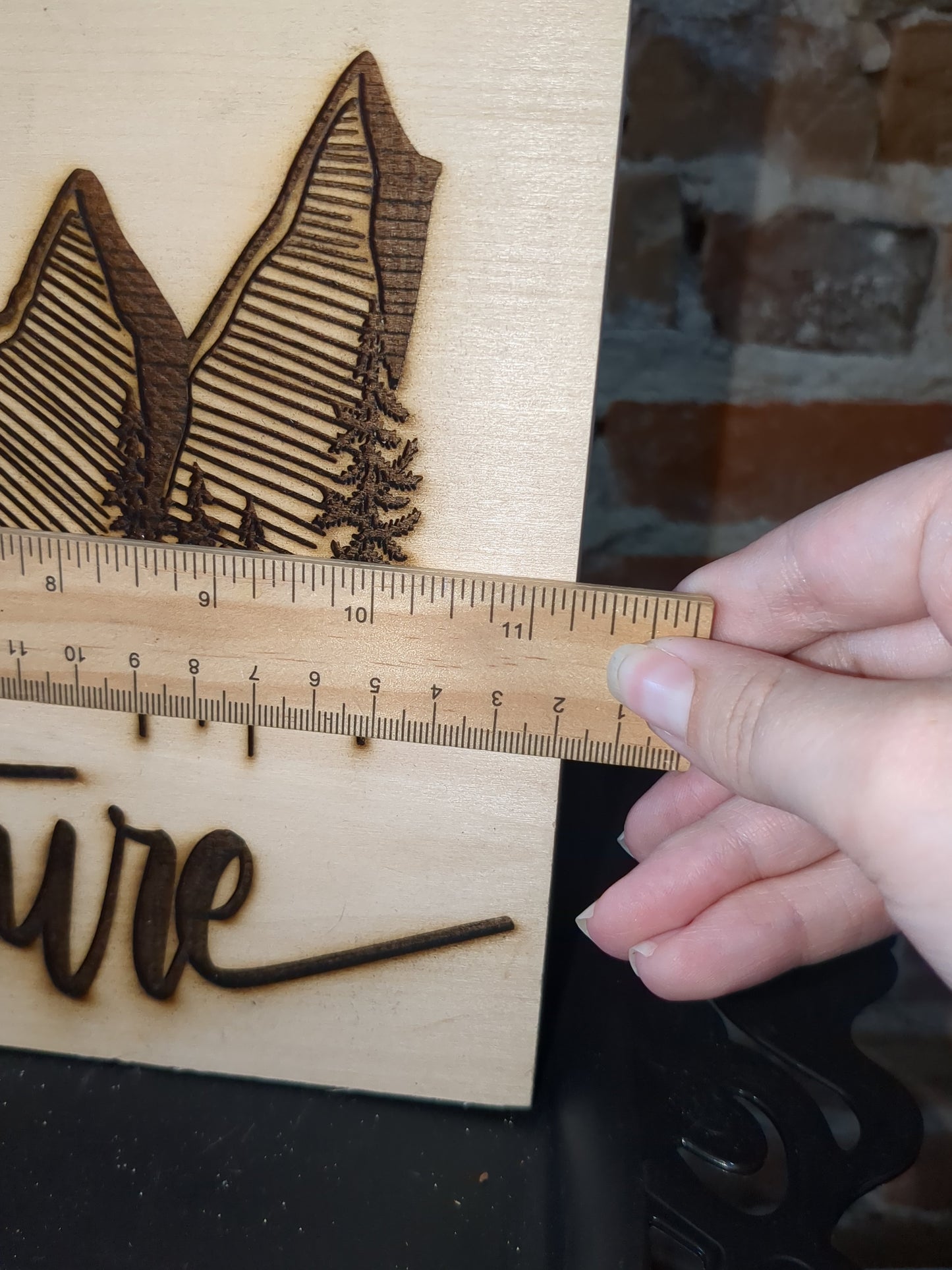 Live edge slab balsa wood Adventure laser engraved ew54