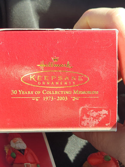 Vintage Hallmark Keepsake Ornanent Kris Kringle backpack 2004