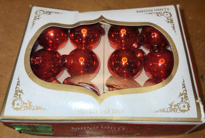 Box of Shiny Brite red ornament .98" 1" 25mm box of 12 bO01