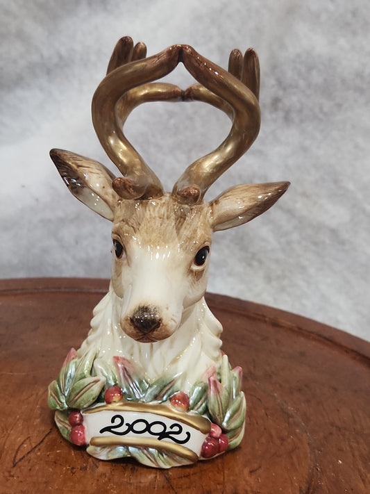 Vintage Fitz & Floyd Enchanted Holiday Bell Collector's Series Limited Edition Deer 2002