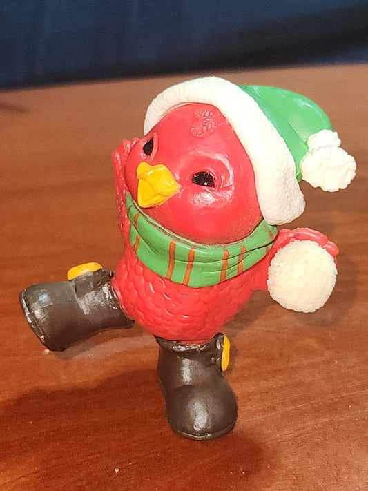 Hallmark Figurine Merry Cardinal with Snowball 1981 minature