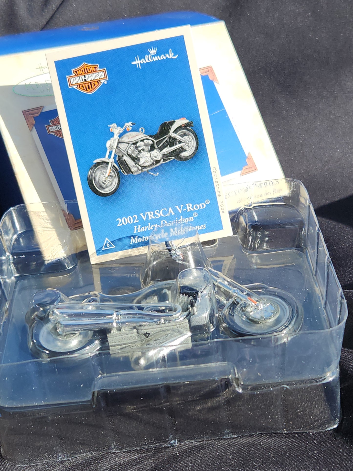 Vintage Hallmark Keepsake Ornament Harley-Davidson Motorcycle Milestones series #6 2002 VRSCA V-Rod Motorcycle 2004