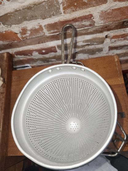 Vintage Cone Sieve Colander Strainer with Stand with Wood Pestle ki334