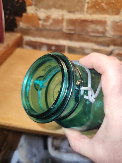 Vintage Ball Ideal Green Blue Teal Jar Bicentennial Eagle Wire Seal jar2