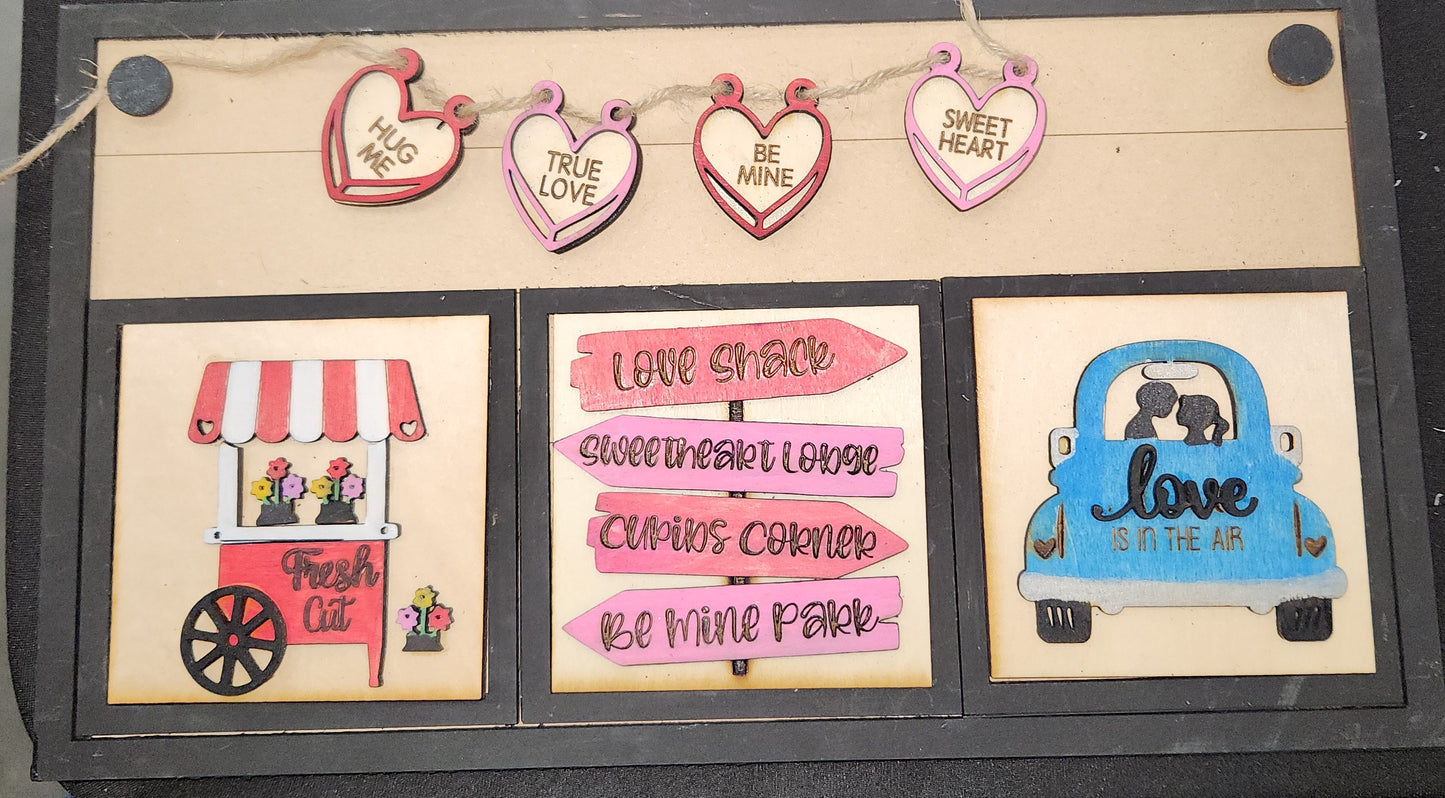 Valentine's day kit for interchangeable arch or rectangle frame. FRAME SOLD SEPARATELY