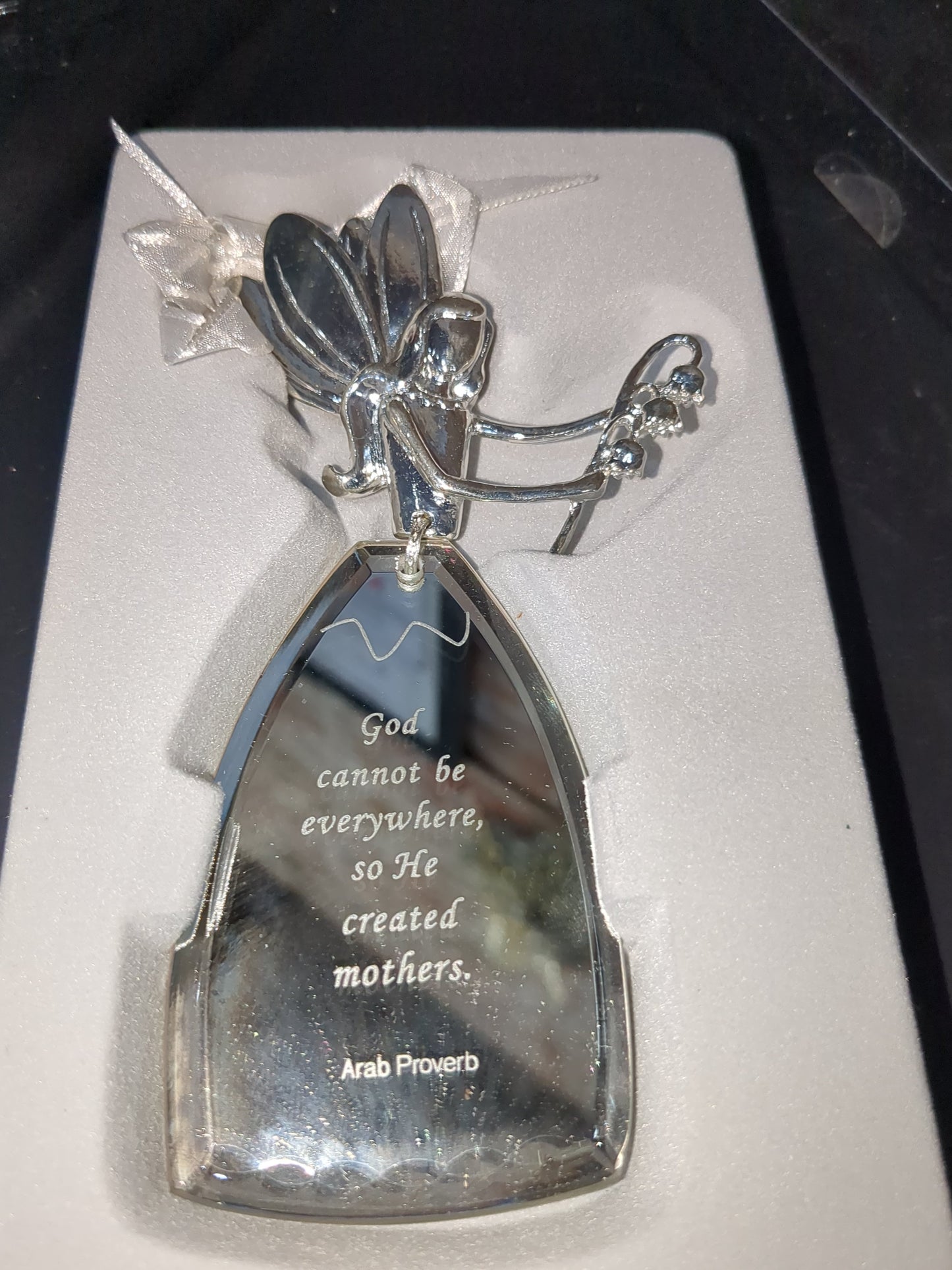 Angelic Reflection angel ornament "God cannot be everywhere, so He created mothers" ang66