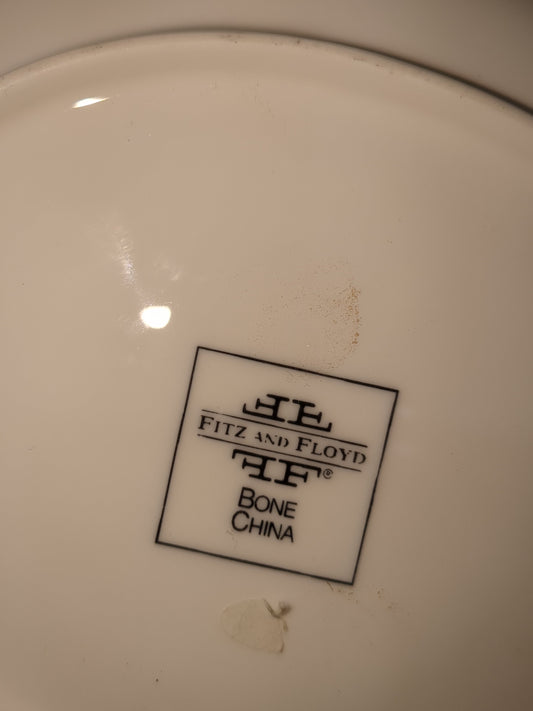 Fitz and Floyd White Leaf Bowl Bone China