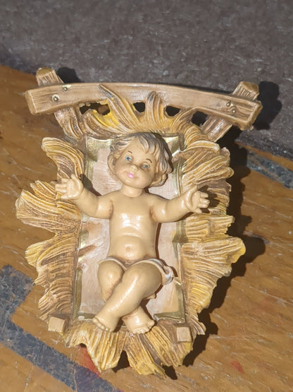 Vintage Fontanini 7 Piece Christmas Heirloom Nativity starter set 54061 Italy Jesus Mary Joseph Piper Angel lamb stable