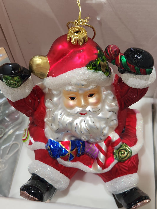 Fitz & Floyd Classics Mercury Glass Santa Ornament Christmas Sugarplum orn543