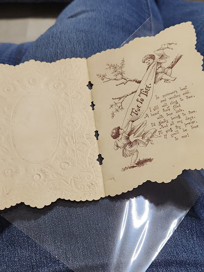 Vintage Lace Pastel Valentine Card An Offering of Affection 4.5x7.5"