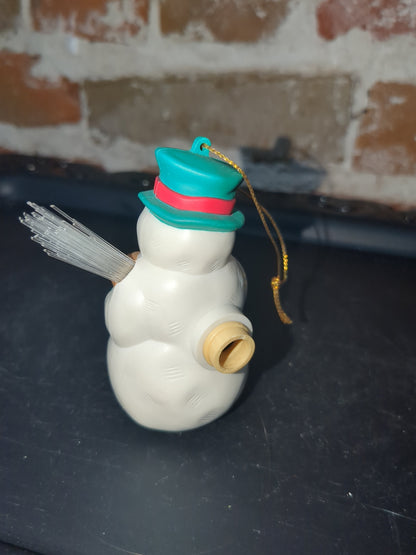 Vintage Avon Snowman Fiber Optic Light Up Ornament A1
