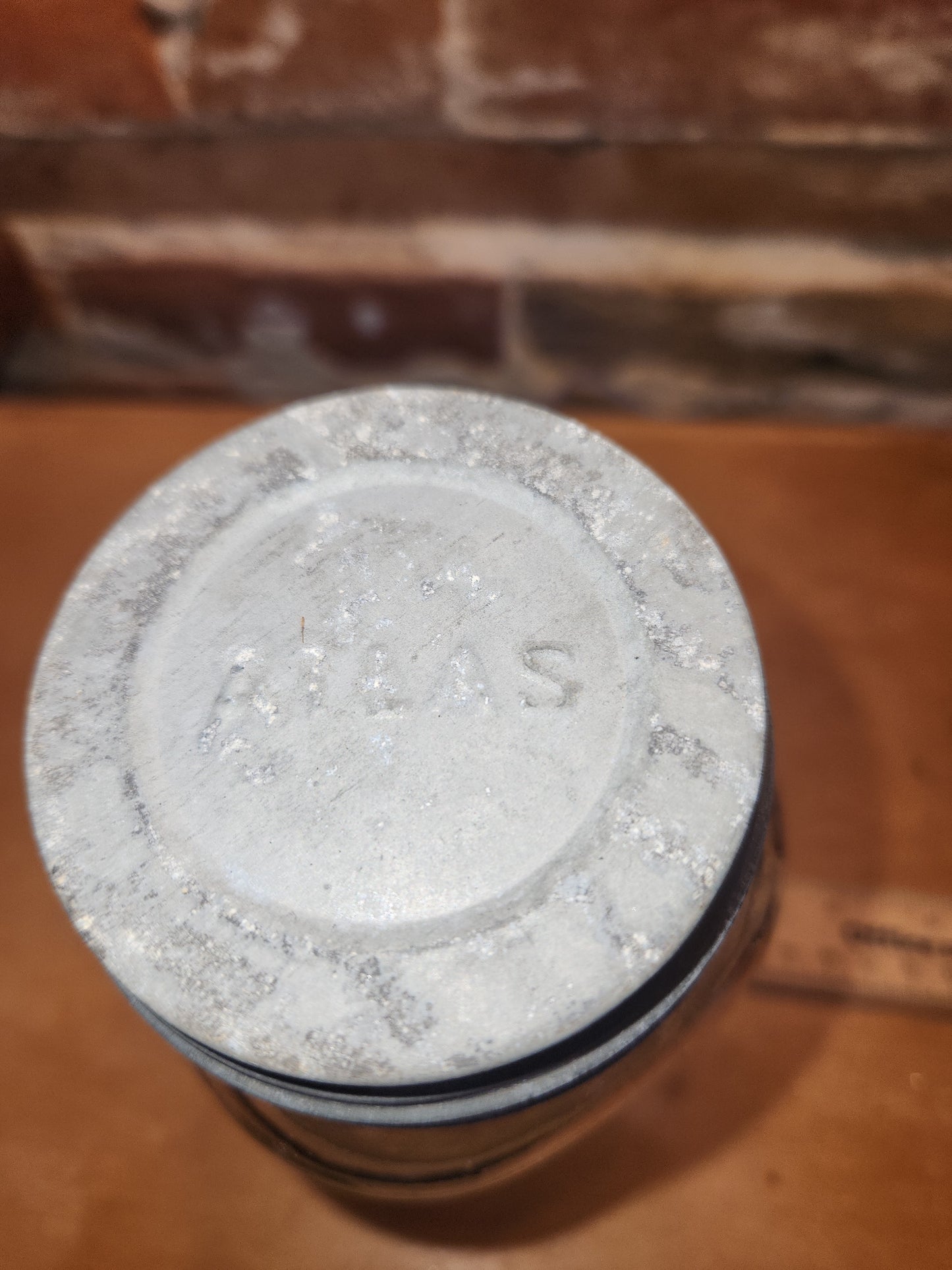 Vintage Atlas Mason Square Quart Jar Zinc Atlas Lid at9