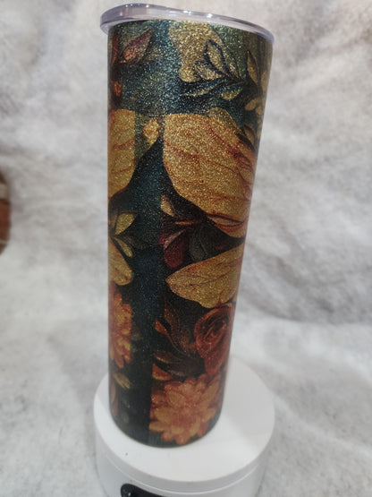 20 Oz Stainless Steel Insulated Glitter Dragonfly Tumbler 20df
