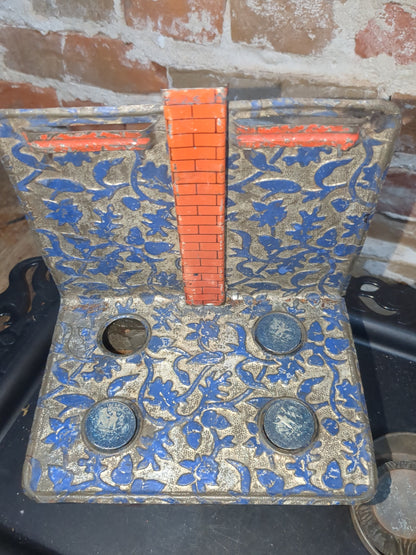 Antique German embossed wood stove with pans. Kid67