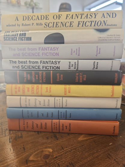 Vintage The Best From Fantasy And Science Fiction Lot of 9 Books 3rd, 4th, 5th, 10th, 11th, 12th, 14th, 19th and A Decade of Fantasy & Science Fiction 1960s and 1970s