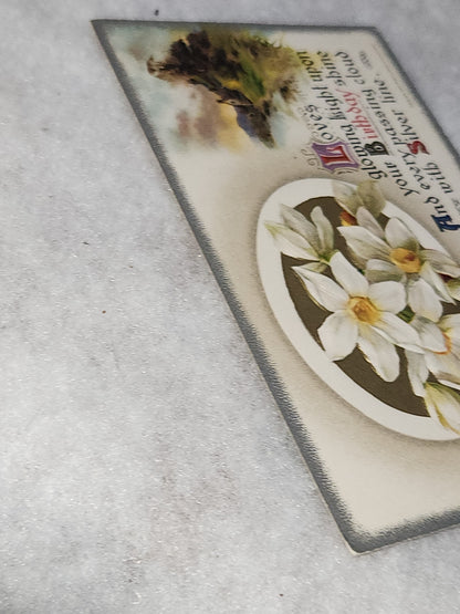 Antique Vintage Embossed Postcard Best Wishes Birthday Wishes Germany John Winsch 1912 pc67